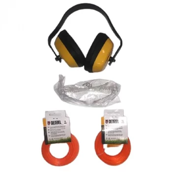 Set Basic pentru tuns iarba: fir trimmer 2.4mmx15m 2 buc ochelari + casti Denzel